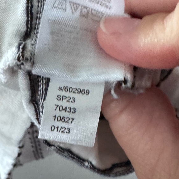 Loft white with black lines and dots v neck shirt dress Size Large - Picture 6 of 6